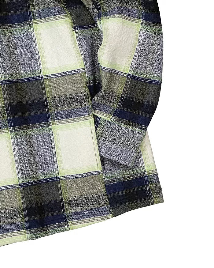 Nn07 Mens Plaid Shacket Coat Small Blue Beige
