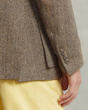 Polo Ralph Lauren Mens RL67 Herringbone Blazer Jacket Sport Coat Brown 44R