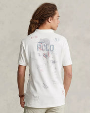Polo Ralph Lauren Mens Classic Fit Mesh Graphic Polo Shirt White Medium