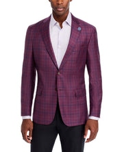 Hart Schaffner Marx Mens Regular fit Sport Coat Blazer 44 L Purple Plaid