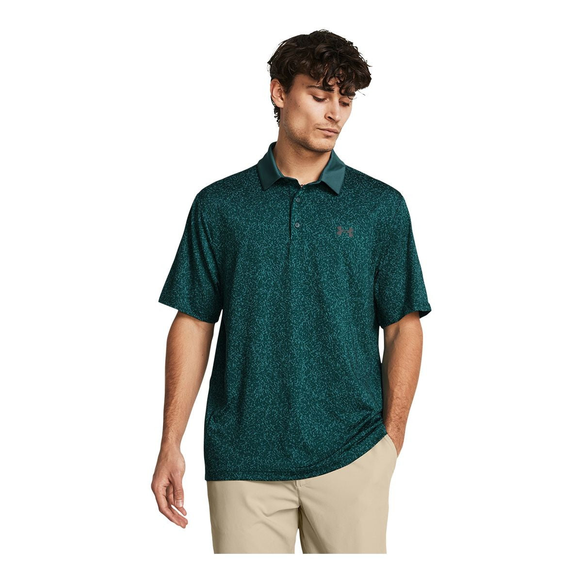 Under Armour Mens Regular fit Short Sleeve Polo Shirt Medium Green