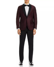 Ted Baker Mens Paisley Jacquard Satin Sport Coat Blazer Burgundy Red  40S
