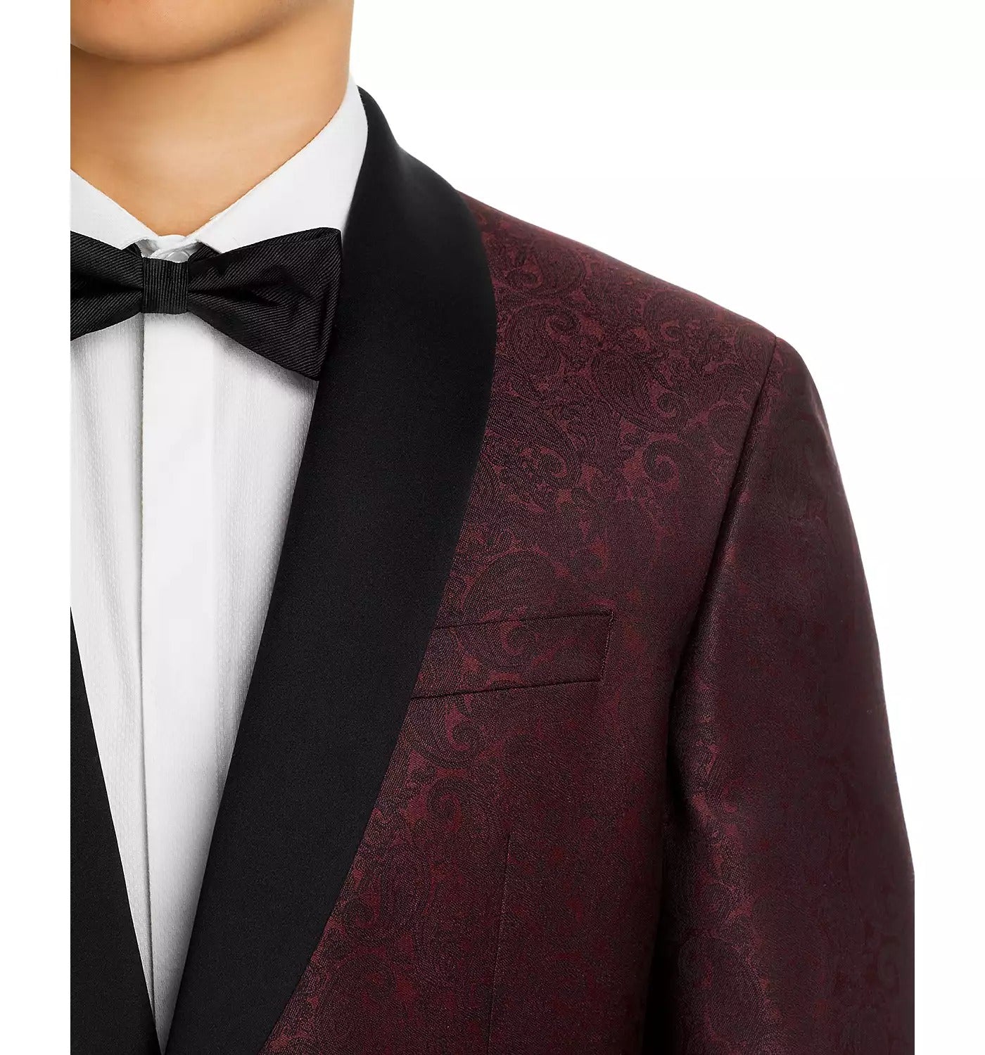 Ted Baker Mens Paisley Jacquard Satin Shawl Dinner Jacket Sport Coat 36R Red