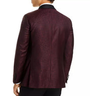 Ted Baker Mens Paisley Jacquard Satin Shawl Dinner Jacket Sport Coat 36R Red