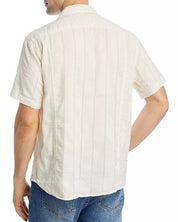 Corridor Mens Seersucker Short Sleeve Camp Button Shirt XL White