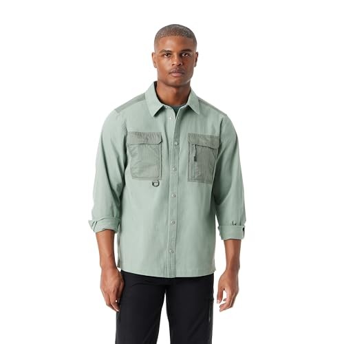 Bass Outdoor Men Relaxed fit Shacket Coat Large Green Solid