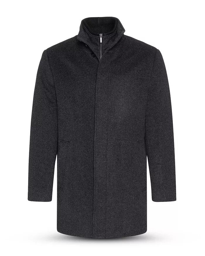 Cardinal Of Canada Mont Royal Wool & Cashmere Regular Fit Car Coat 40 R Charcoal