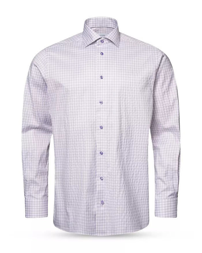Eton Mens Contemporary Cotton Lyocell Dress Shirt 16 / 41 Large Purple
