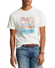 Polo Ralph Lauren Mens Graphic Short Sleeve Cotton T Shirt Nevis White Small