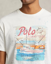 Polo Ralph Lauren Mens Graphic Short Sleeve Cotton T Shirt Nevis White Small