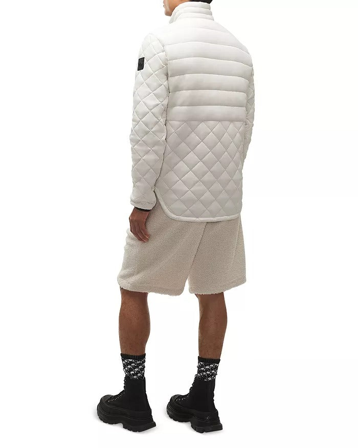Moose Knuckles Mens Boynton Quilted Down Jacket Medium Plaster White