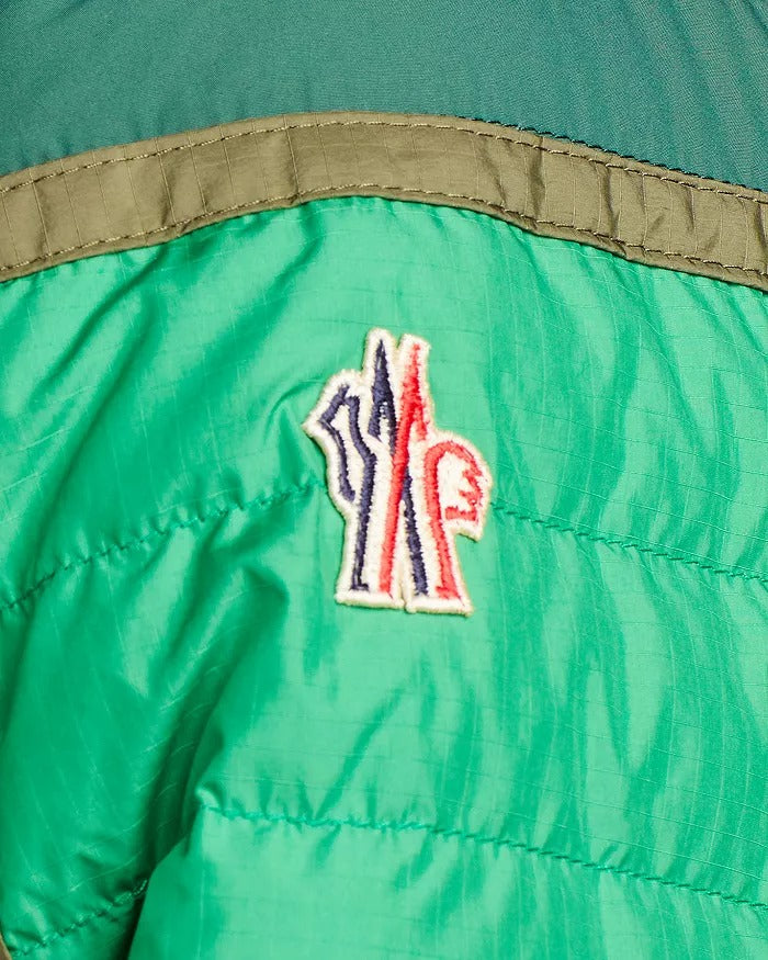 Moncler Mens Raron Colorblocked Patchwork Jacket Size 3 / Large Green