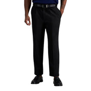 Haggar Mens Classic fit Dress Pants 34 / 32 Black Solid