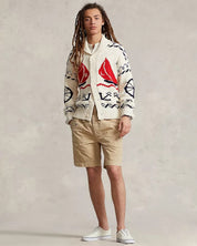 Polo Ralph Lauren Mens Chunky Knit Nautical Shawl Collar Cardigan Sweater Large