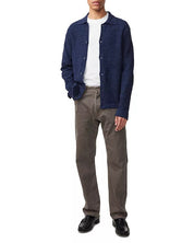 Nn07 Mens Regular fit Long Sleeve Button-Up Knit Shirt Large Blue Solid