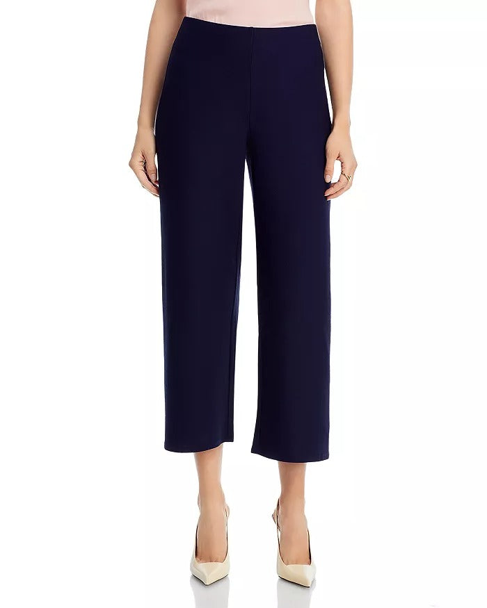 Eileen Fisher Womens Straight Leg Cropped Pants Size XL Navy Blue