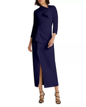 Safiyaa Womens Avery Draped Crepe Midi Dress EU 38 / US 6 Azurite Navy Blue