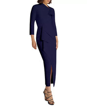 Safiyaa Womens Avery Draped Crepe Midi Dress EU 38 / US 6 Azurite Navy Blue