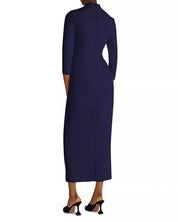 Safiyaa Womens Avery Draped Crepe Midi Dress EU 38 / US 6 Azurite Navy Blue