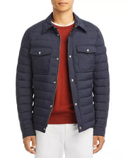 Moncler Mens Mauldre Snap Down Jacket Size 3 / Large Navy Blue
