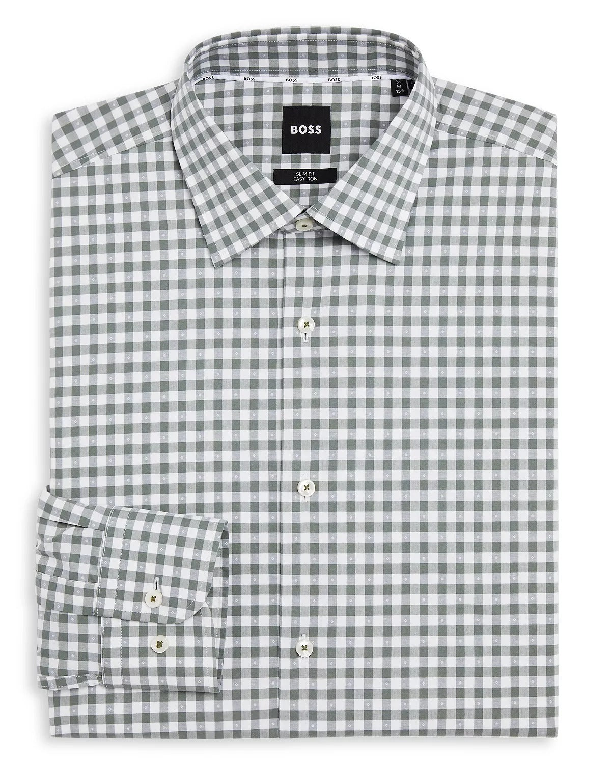 Hugo Boss Mens Hank Kent Slim Fit Dress Shirt Size 17 / XL Light Green