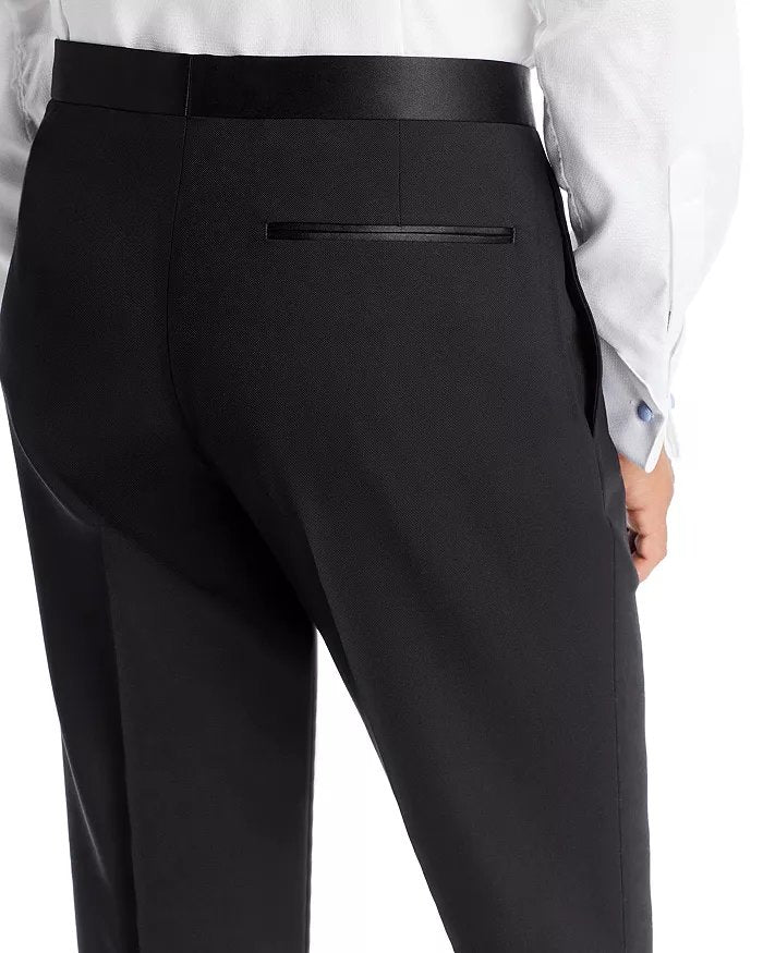 Theory Mens Slim fit Wool Mayers Tuxedo Pants Size 34 Black Solid