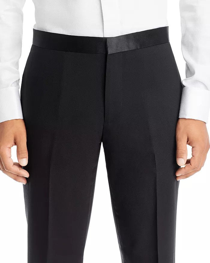 Theory Mens Slim fit Wool Mayers Tuxedo Pants Size 34 Black Solid