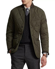 Polo Ralph Lauren Suede Trimmed Quilted Jacket Large Olive Green