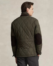 Polo Ralph Lauren Suede Trimmed Quilted Jacket Large Olive Green