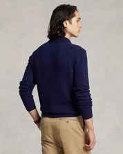 Polo Ralph Lauren Mens Cashmere Polo Collar Sweater Navy Blue Medium