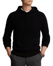Polo Ralph Lauren Washable Cashmere Waffle Knit Regular Fit Hooded Sweater Small