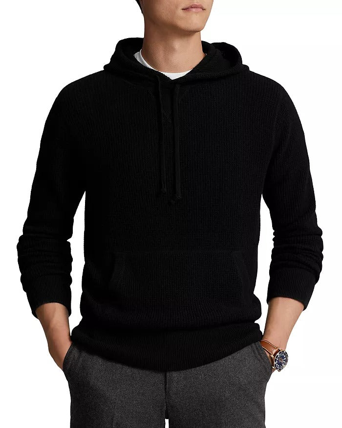 Polo Ralph Lauren Washable Cashmere Waffle Knit Regular Fit Hooded Sweater Small