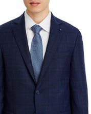 Hart Schaffner Marx New York Regular Fit Suit 42S / 36W Blue Brown Plaid