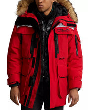 RLX Ralph Lauren Mens Water Repellent Parka Coat Large Red