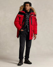 RLX Ralph Lauren Mens Water Repellent Parka Coat Large Red