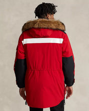 RLX Ralph Lauren Mens Water Repellent Parka Coat Large Red