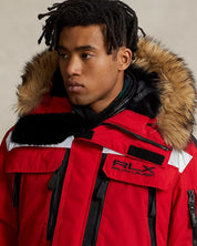 RLX Ralph Lauren Mens Water Repellent Parka Coat Large Red
