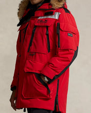 RLX Ralph Lauren Mens Water Repellent Parka Coat Large Red