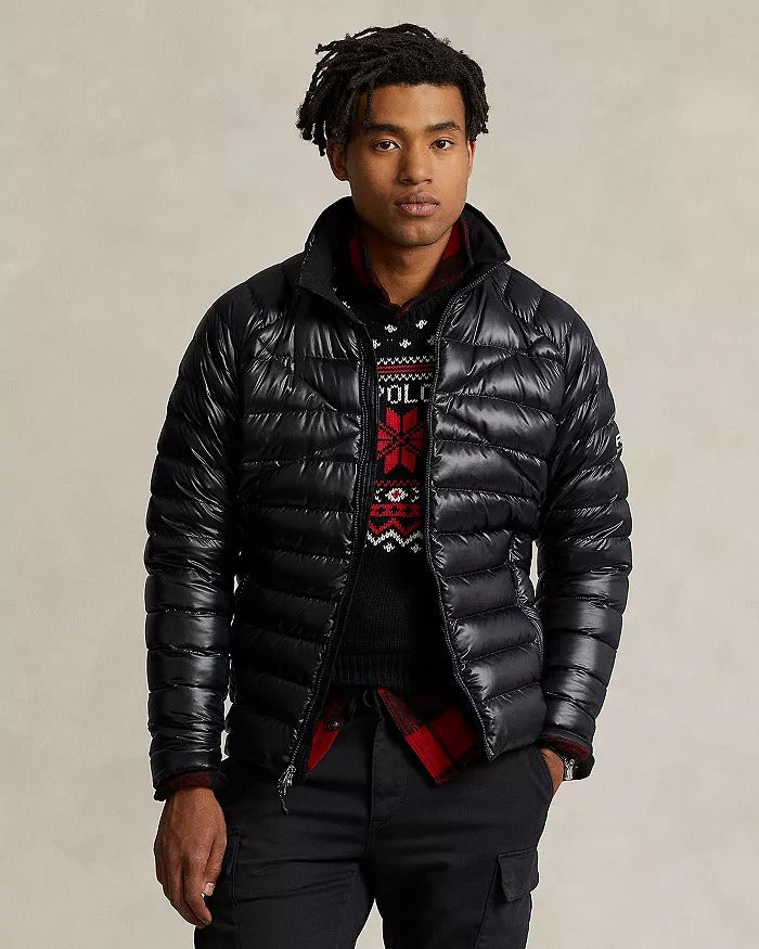 Polo Ralph Lauren Mens Water Repellent Packable Puffer Down Jacket XL Black