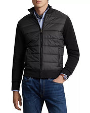 Polo Ralph Lauren Wool Blend Hybrid Quilted Full Zip Mock Neck Sweater Medium
