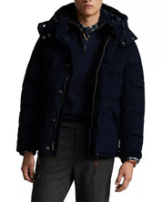 Polo Ralph Lauren Cotton Corduroy Water Repellent Puffer Down Jacket Large Navy