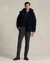 Polo Ralph Lauren Cotton Corduroy Water Repellent Puffer Down Jacket Large Navy