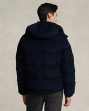 Polo Ralph Lauren Cotton Corduroy Water Repellent Puffer Down Jacket Large Navy