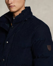 Polo Ralph Lauren Cotton Corduroy Water Repellent Puffer Down Jacket Large Navy