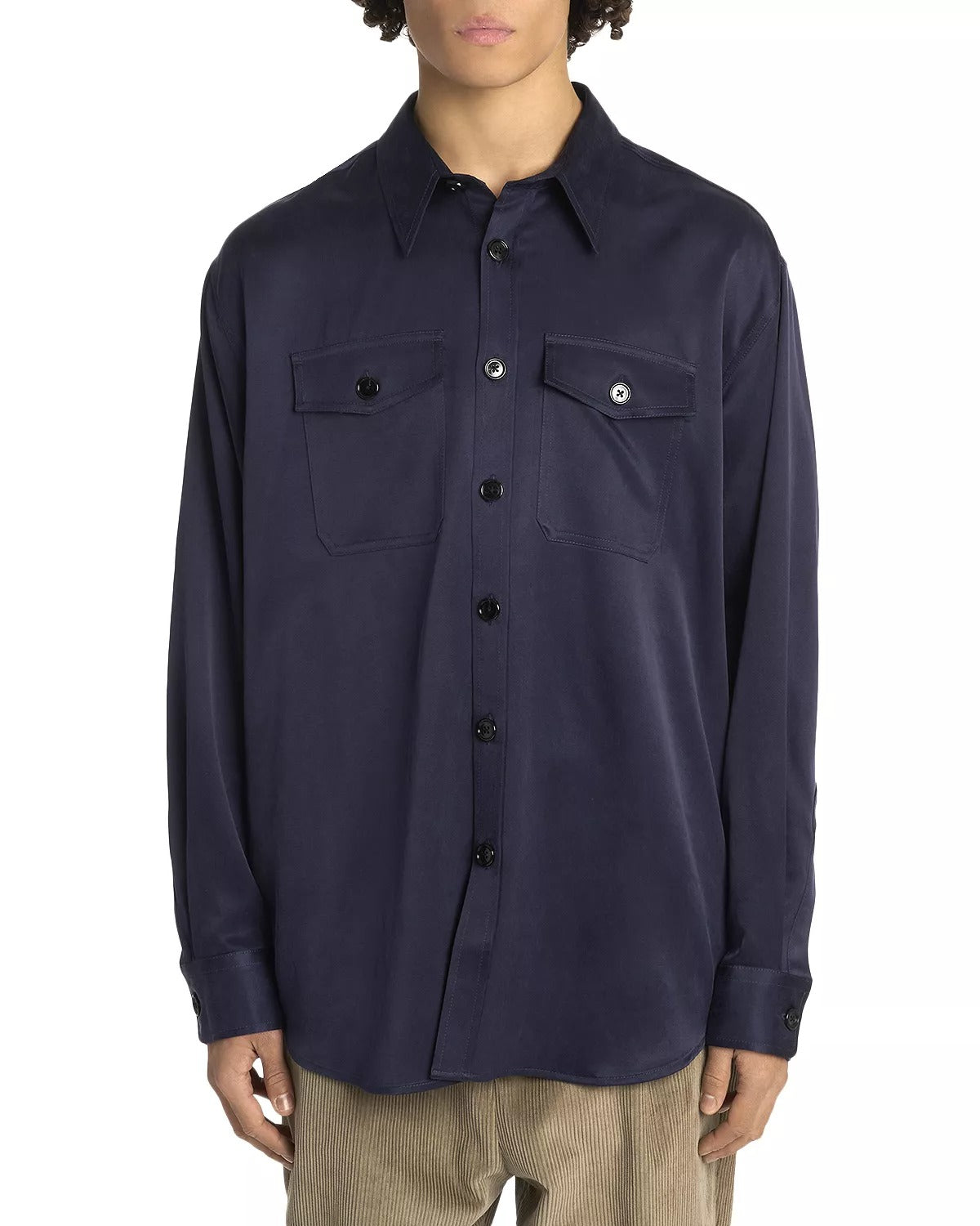 Ami Mens Overshirt Jacket Small Heavy Cotton / Wool Navy Blue Made in Portugal