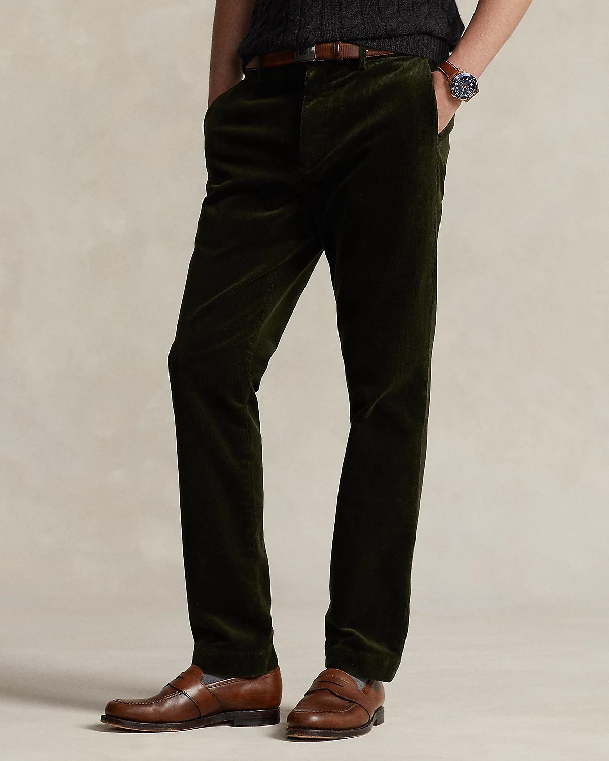 Polo Ralph Lauren Mens Slim Fit Stretch Corduroy Pants Green 40 x 32