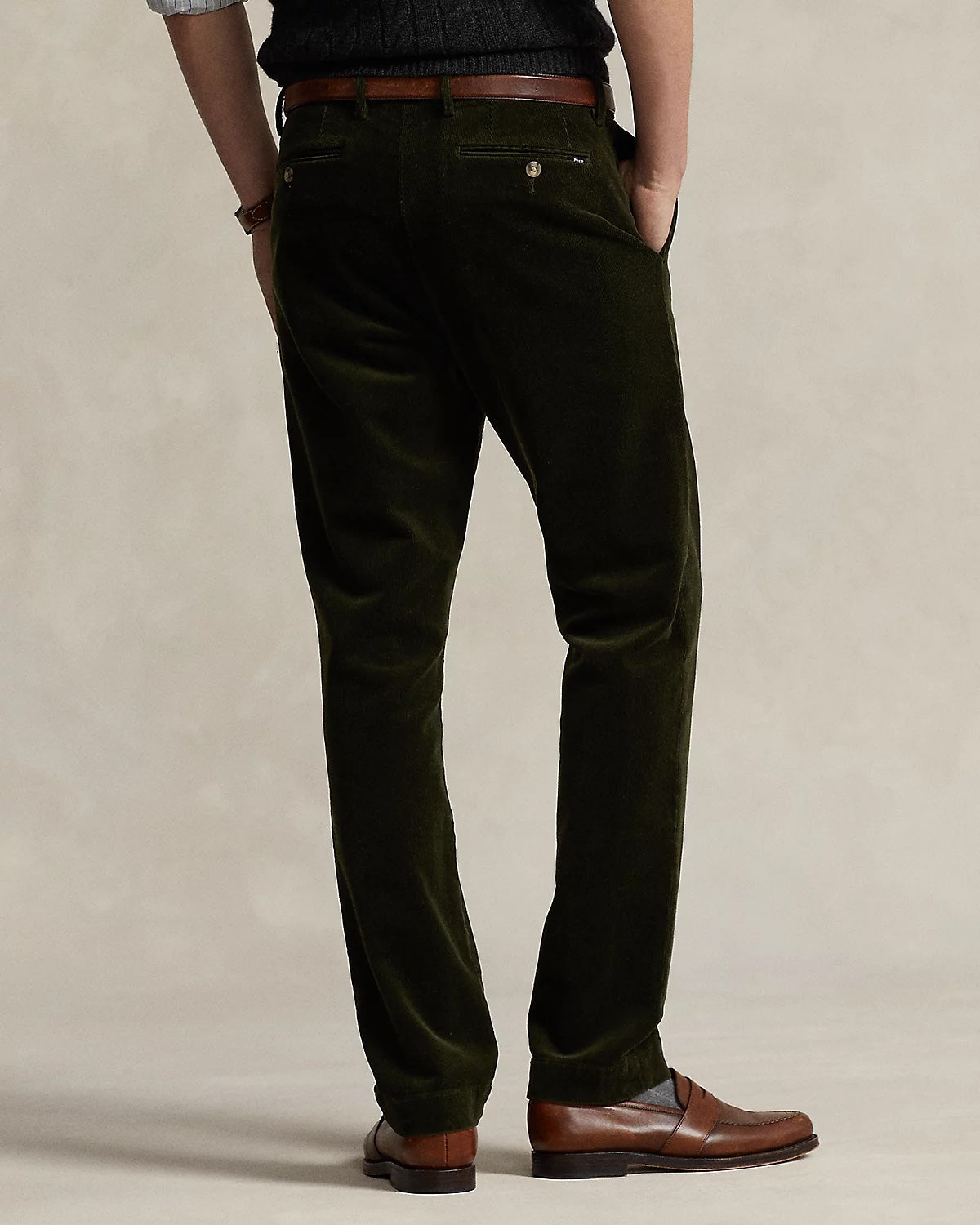 Polo Ralph Lauren Mens Slim Fit Stretch Corduroy Pants Green 38 x 32
