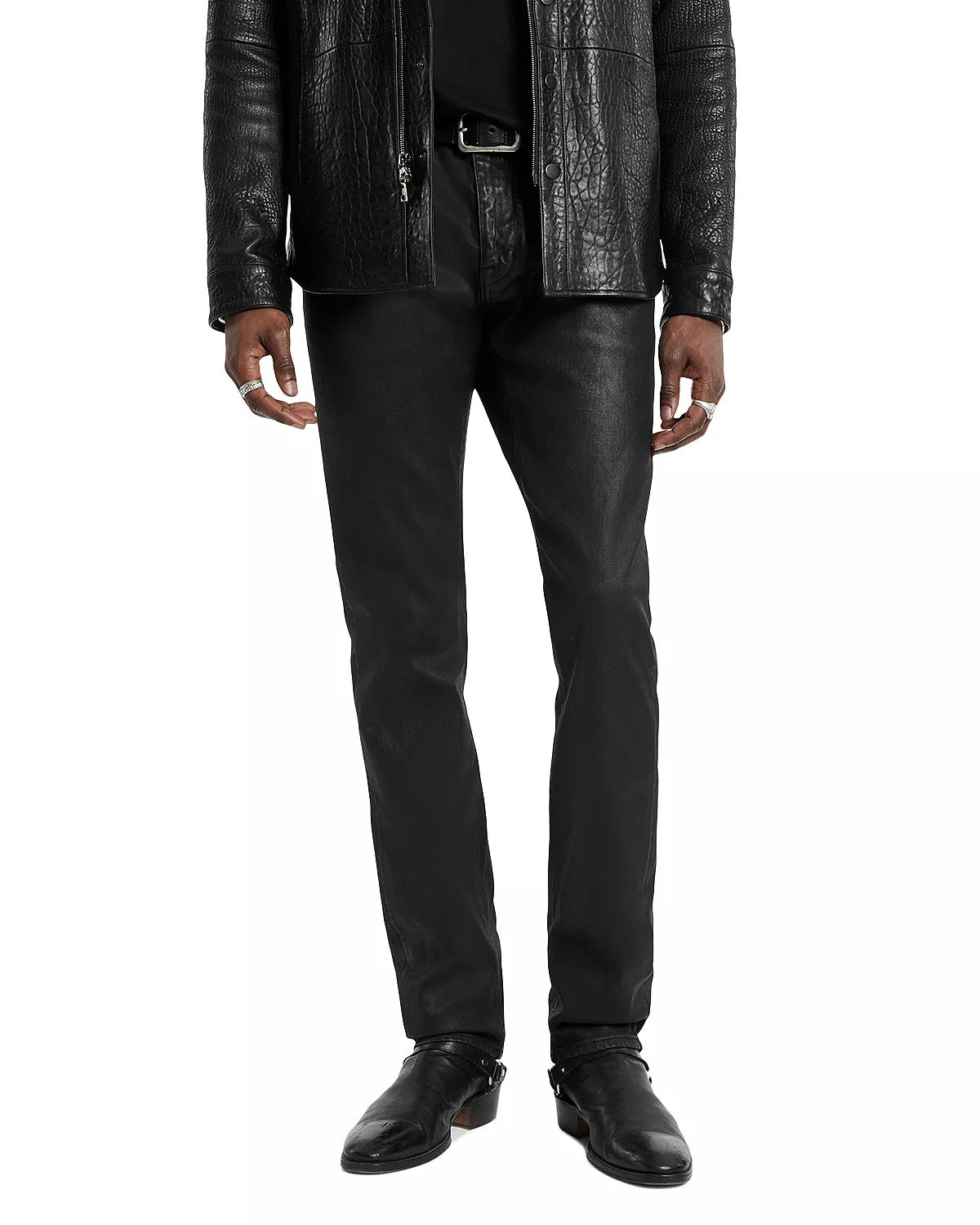 John Varvatos Mens Slim Fit Jeans Kel J702 Coated Black 33 Waist