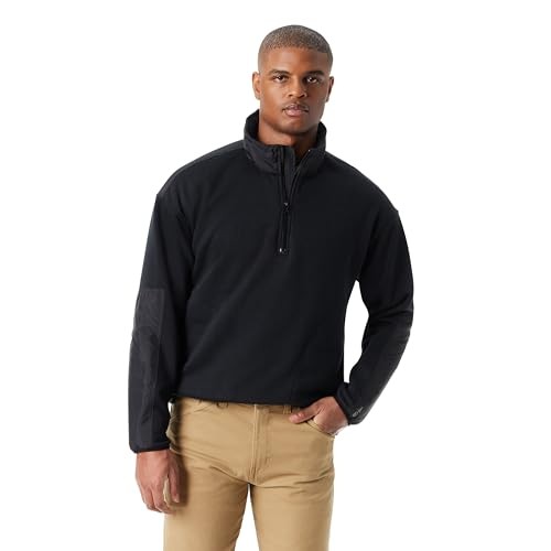 Bass Outdoor Mens Regular Fit Convertible Hood Quarter Zip Sweater Black XL