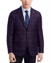 John Varvatos Star Usa Plaid Slim Fit Sport Coat Blazer 40R Purple